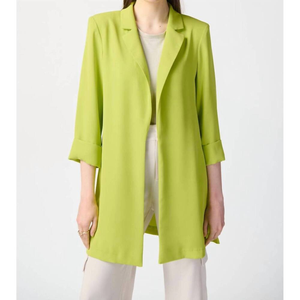 NEW JOSEPH RIBKOFF classic long blazer in 4204 - lime green